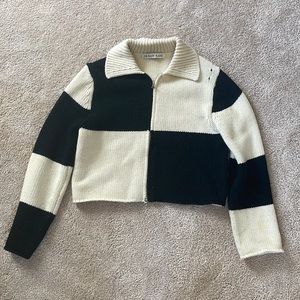 Source Unknown Checkered Knit Jacket